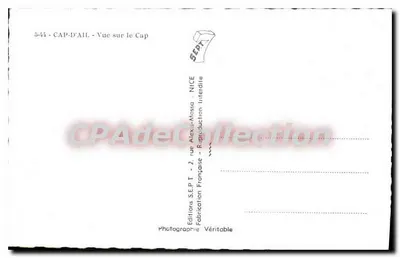 Cap-d'Ail — Widok na kap — Wydawnictwo SEPT, Nice — Rewers