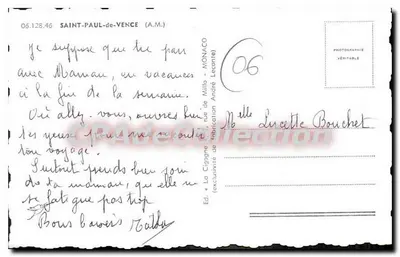 Saint-Paul-de-Vence — widok panoramiczny i uliczki — La Coudre — Rewers