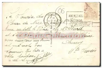 Nice — Sezon — Wydawca Gallet & Cie, nr 65 — Rewers