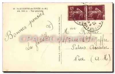 Saint-Étienne-de-Tinée — Widok ogólny — Wydawnictwo E. Latil — Rewers