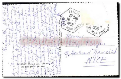 Falicon — Pejzaż panoramiczny — Wydawnictwo A.M. (Wys. 426 m.) — Rewers