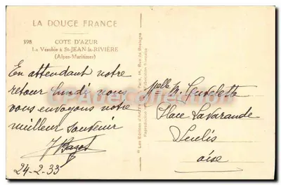 La Vésubie en St-Jean-la-Rivière — Alpes-Maritimes — editor Les Éditions d'Art YVON, n°398 — Reverso