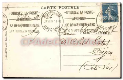 Peille (A.-M.) — La Rue Saint-Sébastien, uitzicht op zijn oude gotische en romaanse gang — Uitgave P. Bianchi, tabakswaren, Peille — Achterkant