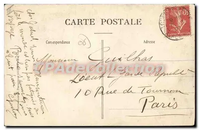 TOUET-de-BEUIL (A.-M.) — Linha do Sul da França — Hôtel de la Poste, MASSIERA — Verso