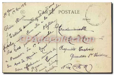 La Punta San Hospizio, presa della Villa Maryland — CAP FERRAT — n°88 — Verso