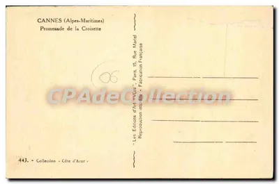 Cannes (Alpes-Maritimes) — Promenade de la Croisette — Éditions d'Art Marinel — Rewers