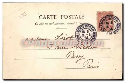 Monte-Carlo - I Giardini — Cartolina d'epoca n°724, editore non identificato — Verso