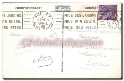 CANNES — Vista Geral tirada do Mont Chevalier — Edições Levý e Neurdein, n° 98 — Verso