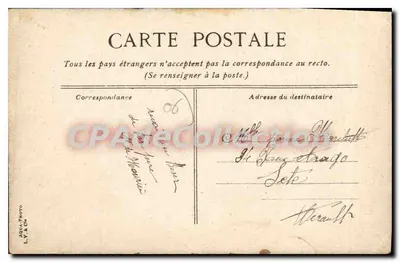 Cannes, La Croisette — vista della passeggiata fiancheggiata da palme — editore L. V. & Ch. — Verso