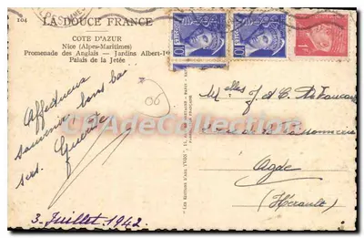 Nice - Promenade des Anglais — Jardins Albert-Ier — Palais de la Jétée — Wydawnictwo Yvon — Rewers