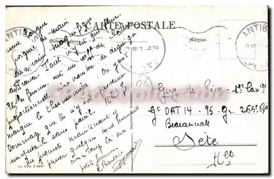 Antibes — O Porto, O Forte Carré e as Alpes — CPAdéCollection, n°640 — Verso