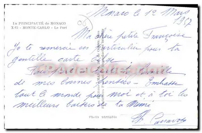 Monaco - El Puerto — La Principalidad de Mónaco, X 62 — Editor: Les Éditions Maritimes et Fluviales — Reverso