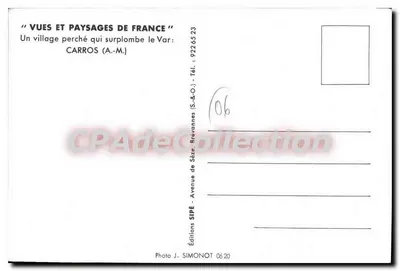 Carros (A.-M.) — aldeia situada sobre o Var — Éditions Sipé, Sèze — Verso