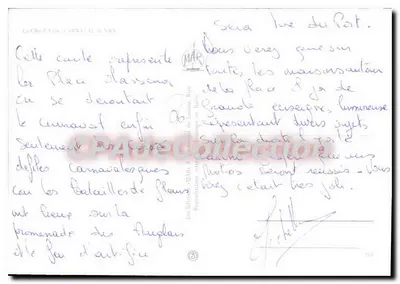 Carnaval de Nice — Place Masséna — Éditions M.M. de Cagnes — Verso