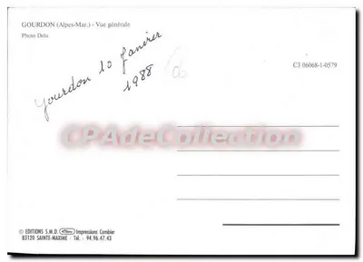 Gourdon (Alpes-Maritimes) — Allgemeiner Blick — Editions S.M.D. Impressions Combier — Rückseite