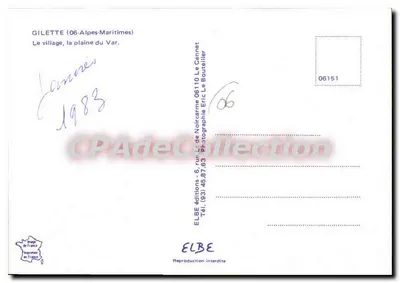 Gilette (06-Alpes-Maritimes) — Il paese, la pianura del Var — ELBE edizioni — Verso