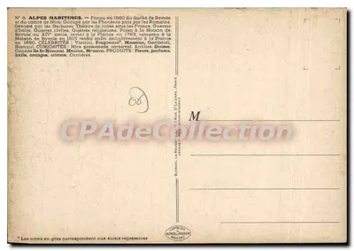 Alpes Marítimas — N°6 — Editor: Blonot, París — Reverso