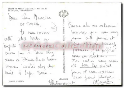 Berre-lès-Alpes — widok na zasnieżone góry — drukarz Mâcon — Rewers