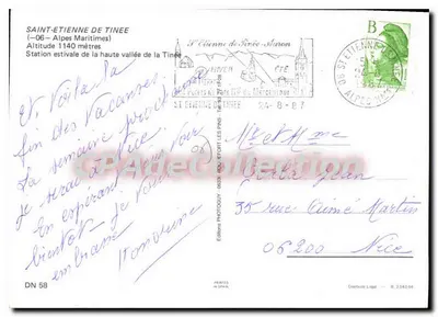 Saint-Étienne-de-Tinée — vue du village et de la rivière avec éditeur Edizioni Photograpy - Tirage 58 — Verso