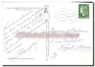 Tourrettes-sur-Loup — suas antigas ruas — Éditions S.E.P.T. — Verso