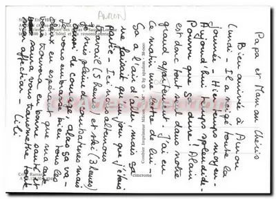 Sauze d'Oulx — Estação de inverno — Impressor C.I.M. — n° 38-000 — Verso