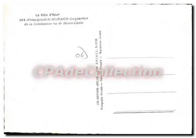 Monte-Carlo — Vista da Condamine — Éditions Rella — Verso