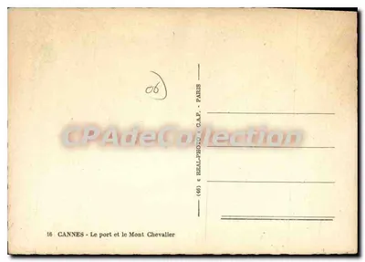 Cannes - O porto e o Monte Chevalier — C.A.P. — n° 16 — Verso