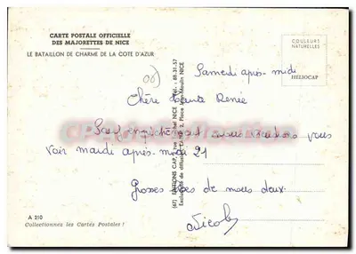 Marcha majorettek w Nicei — Éditions Cap 2, rue Tichel NICE — n° A 210 — Rewers