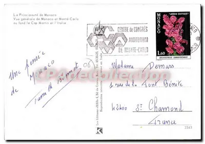 Ogólny widok Monako i Monte-Carlo — Kap Martin i Włochy — Wydawnictwo Monte-Carlo — Rewers