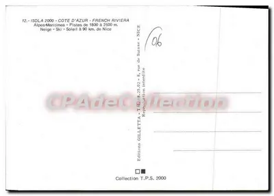 Isola 2000 — Stacja narciarska — Wydawnictwo GILLETТА — Rewers