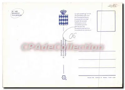 Hôtel de Paris e Hôtel de la Mer — Mônaco — Edições Molitor — Verso