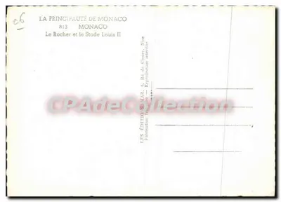 Monaco — O Rocher e o Estádio Louis II — Édition MAR — Verso