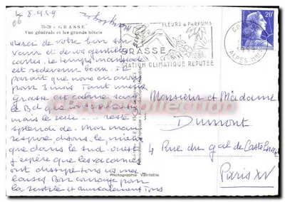 Grasse — Algemene uitzicht en de grote hotels — Bloemen & Parfums — Achterkant