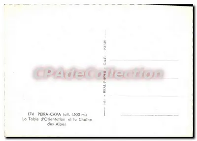Peira-Cava — La Mesa de Orientación y la Cadena de las Alpes — REAL-PHOTO, París — Reverso