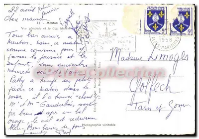 Ogólny widok Cap Martin — Menton — Wydawca Muricr — Rewers