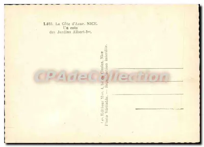 Nice — Jardins Albert-Ier — Éditions Mar de Cimiez — Rewers