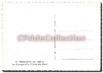 Les Granges i łańcuch Alp — PEIRA-CAVA (wys. 1500 m.) — REAL-PHOTO, C.A.P. PARIS — Rewers