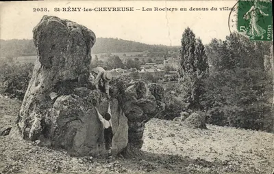 St-RÉMY-les-CHEVREUSE — Os Rochos acima do vilarejo — E. Malcuit, fot. edit. Paris, n°2058