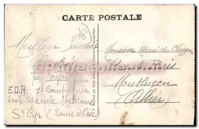 St-CYR — Wewnętrzne wnętrze Akademii Wojskowej — Plac Wagram — Wydawca: Ojciec Wagram — Rewers