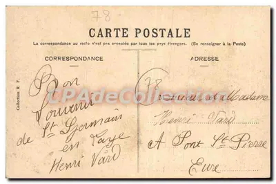 St-Germain-en-Laye — A Terrasse — editor desconhecido, n° 1000 — Verso