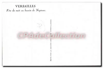 Versailles — Nocna impreza przy basenie Neptuna — Wydane przez Towarzystwo Versaillais — Rewers