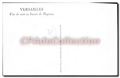Versailles — Wieczorna impreza przy basenie Neptuna — wydane przez Towarzystwo Imprezy Wersajskie — Rewers
