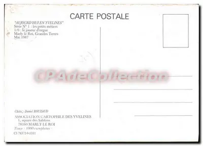 Músico de órgão — Berlin w 37 — Associação Cartófila das Yvelines — Verso
