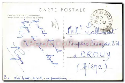 Champdeniers (Deux-Sèvres) — O Castelo e o Lago — editor C. B. M. Macon — Verso
