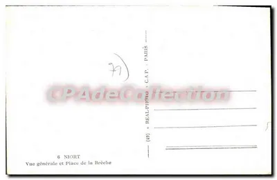 Niort — Ogólny widok i Plac de la Brèche — REAL-PHOTO, Paryż — Rewers