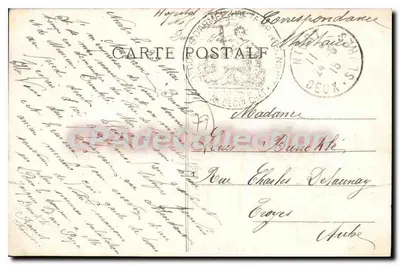 Niort (Deux-Sèvres) — Grand Escalier de l'Hôtel de Ville — Edizione Simonneau tabacs, cliché Ayrault — Verso