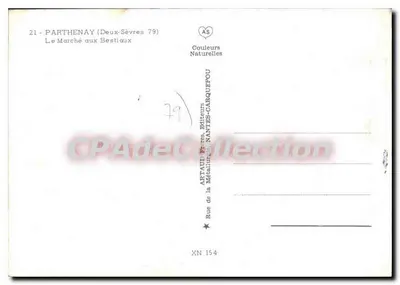 Partenay (Deux-Sèvres) — Mercado de Animais — Editores Artaut & Cie, Nantes — Verso