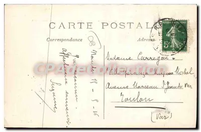 Albert (Somme) — Vista de la Plaza del Ayuntamiento después de la Gran Guerra 1914 — J.M.T. — Reverso