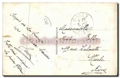 Amiens — Quartel da Cidadela — Lembrete — Fabricado na França — Verso