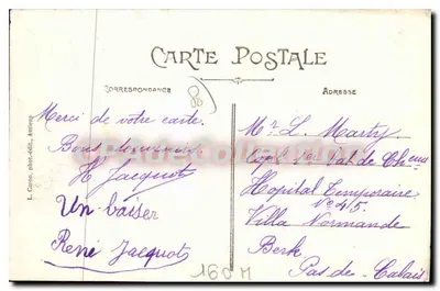 Amiens – Esplanada da Estação – L. Carou, fot.-edit., Amiens, n° 634 — Verso